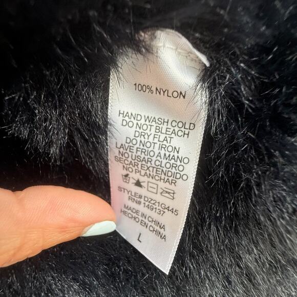 Fuzzy Cropped Cardigan Button Front Soft Knit Black V Neck Cozy Layering Sweater - Picture 5 of 6